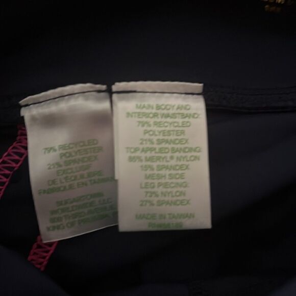 New Lilly Pulitzer Weekender High Rise 26" Leggings True Navy Pink Stripe - Picture 6 of 7